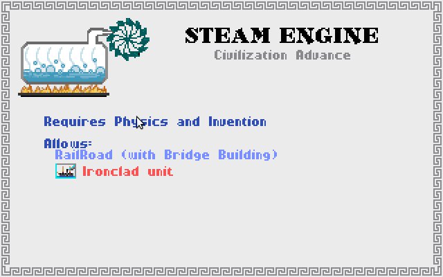 Sid Meyer's Civilization - Steam Engine Discovery